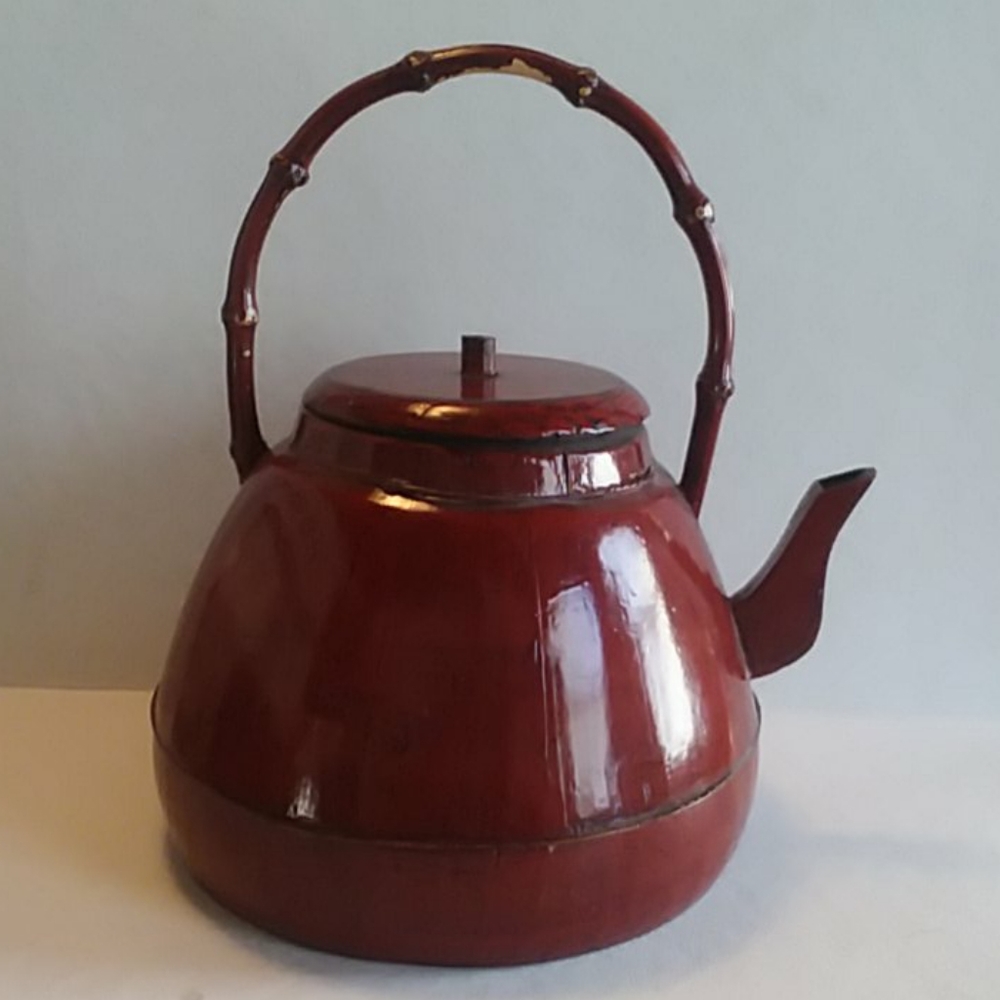 Large Red Reproduction Vintage Chinese Teapot